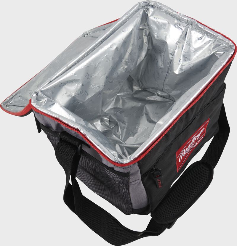 On open Rawlings 24 can cooler with silver lining on the inside - SKU: 10224043511