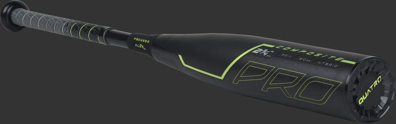 3/4 angle view of a UT9Q10 drop 10 USSSA Quatro Pro baseball bat