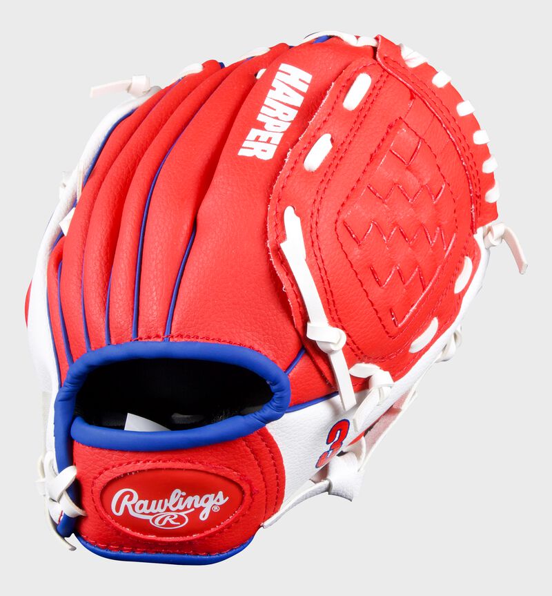 Shell back view of Rawlings MLBPA 9-inch Bryce Harper Player glove