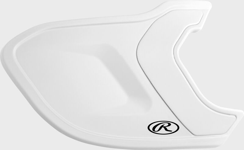 A matte white MEXT Mach EXT batting helmet extension