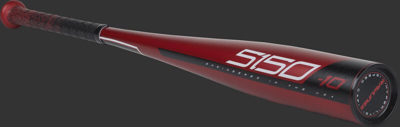 3/4 angle view of a US9510 USA 5150 bat with a red barrel and white/black accents