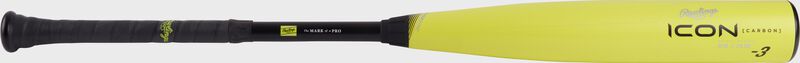 A neon yellow/black Icon Glowstick BBCOR bat - SKU: RBB4I3