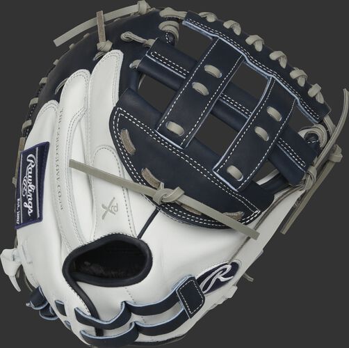 RLACM33FPN 33-inch Liberty Advanced catcher's mitt with a white back and adjustable pull strap