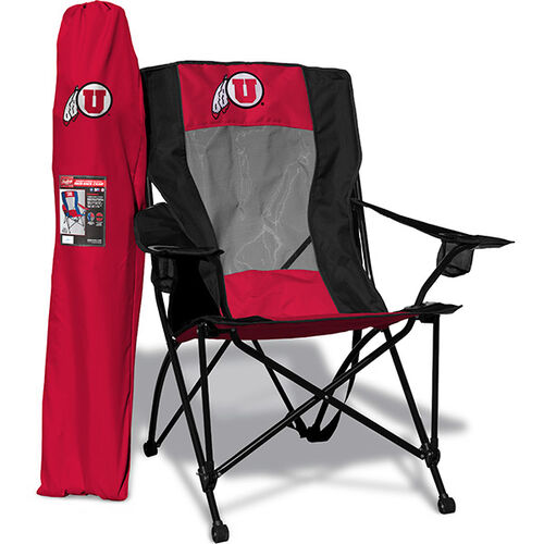 Front of Rawlings Red and Black NCAA Utah Utes High Back Chair With Team Logo SKU #09403105518