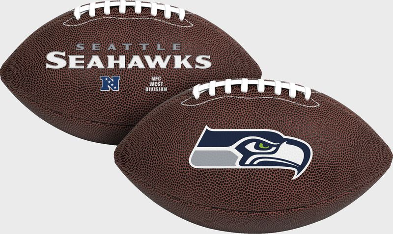 A Seattle Seahawks NFL Air-It-Out youth size football with embossed team logos - SKU: 08041085121 loading=