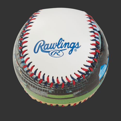 Rawlings logo on a Texas Rangers team stadium ball