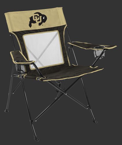 Front of Rawlings Gold and Black NCAA Colorado Buffaloes Game Changer Chair With Team Logo SKU #00643071111