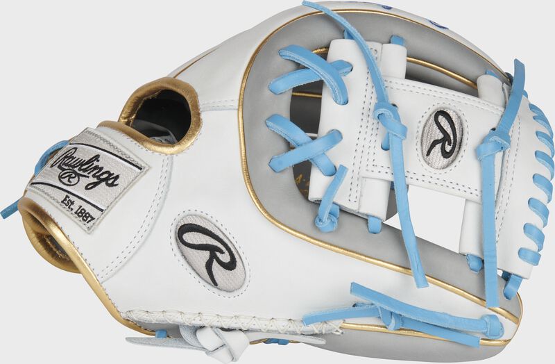 Thumb of a white/gray 11.5-Inch Heart of the Hide ColorSync 5.0 infield glove with a white I-web - SKU: PRO314-2GW