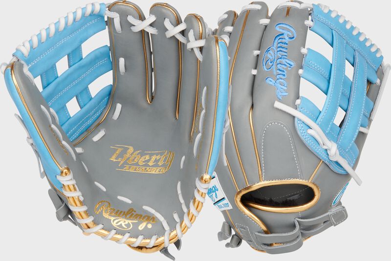 Liberty Advanced Color Series 12.75 in Outfield Glove, Gray/Columbia Blue, Left