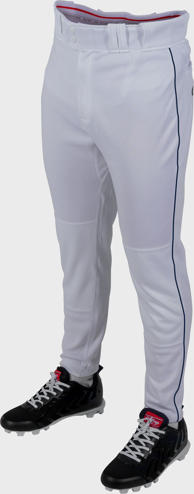 Rawlings 150 Jogger Fit Piped Baseball Pants, Youth XL, White/Navy