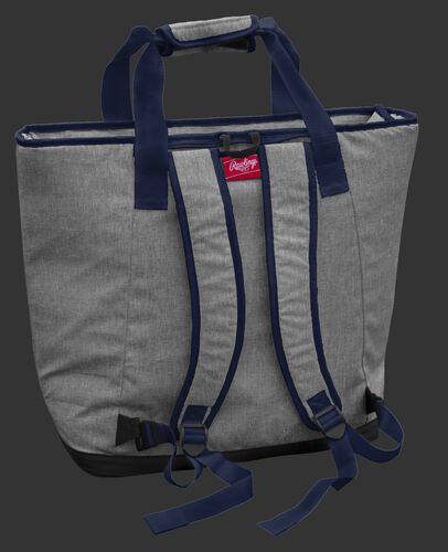 Back of a New England Patriots tote cooler with backpack straps - SKU: 10311076111