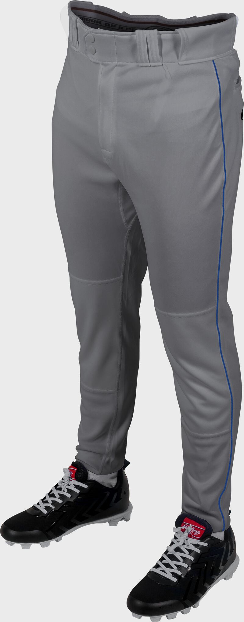 Rawlings 150 Jogger Fit Piped Baseball Pants, Adult 2XL, Blue Gray/Royal