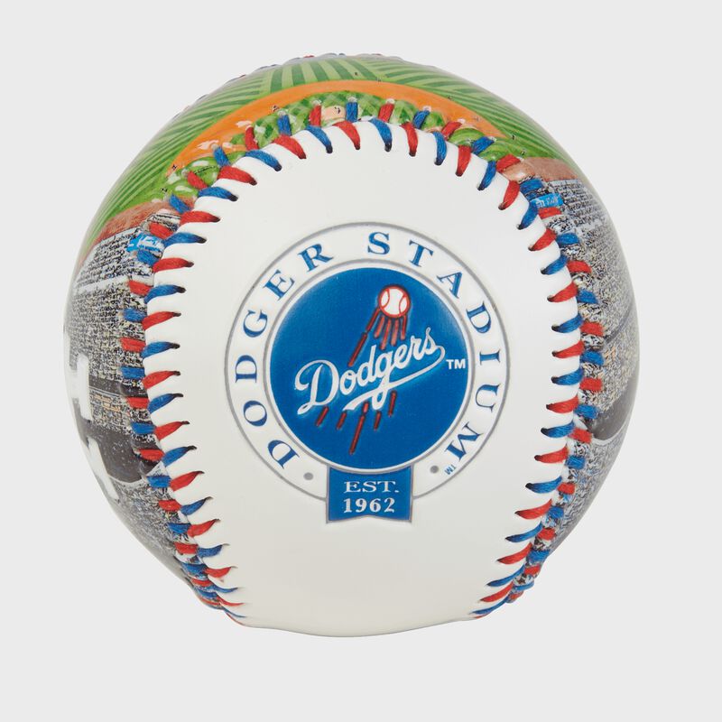 Los Angeles Dodgers team logo on a MLB stadium baseball
