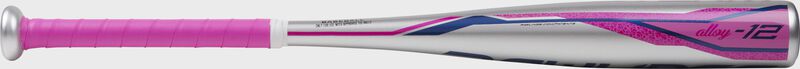 TBZS12 Rawlings Storm t-ball bat with a silver barrel and pink accents