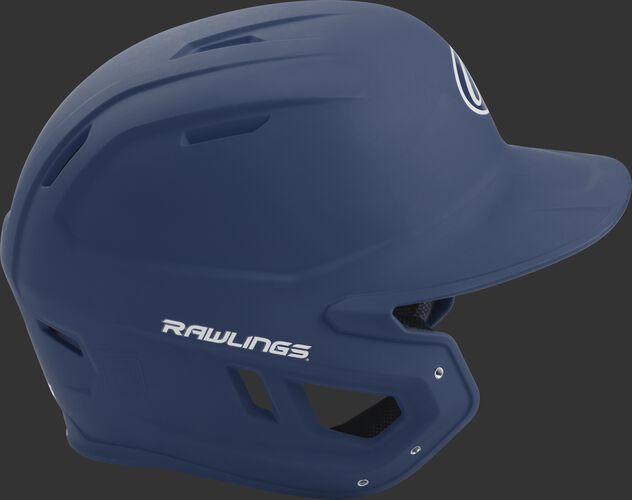 Right side of a matte navy MACH helmet
