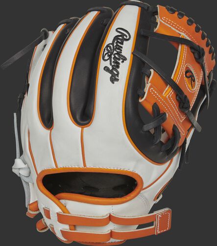 RLA715SB-2OB 11.75-inch Liberty Advanced I-web glove with a white back, black finger stalls and and adjustable pull strap