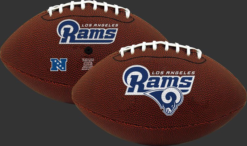 A NFL Los Angeles Rams football with team logos on both sides - SKU: 07081073124
