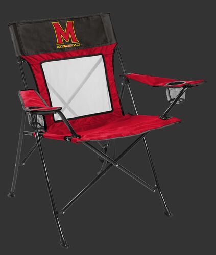 Front of Rawlings Black and Red NCAA Maryland Terrapins Game Changer Chair With Team Logo SKU #00643080111