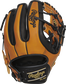 Shell back view of Horween tan and black 2020 Heart of the Hide Horween 11.5-inch infield glove image number null