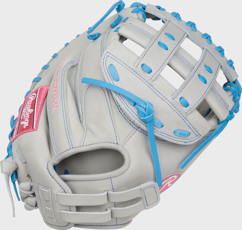 Back of a Heart of the Hide 33-inch Fastpitch Softball Catcher's Mitt