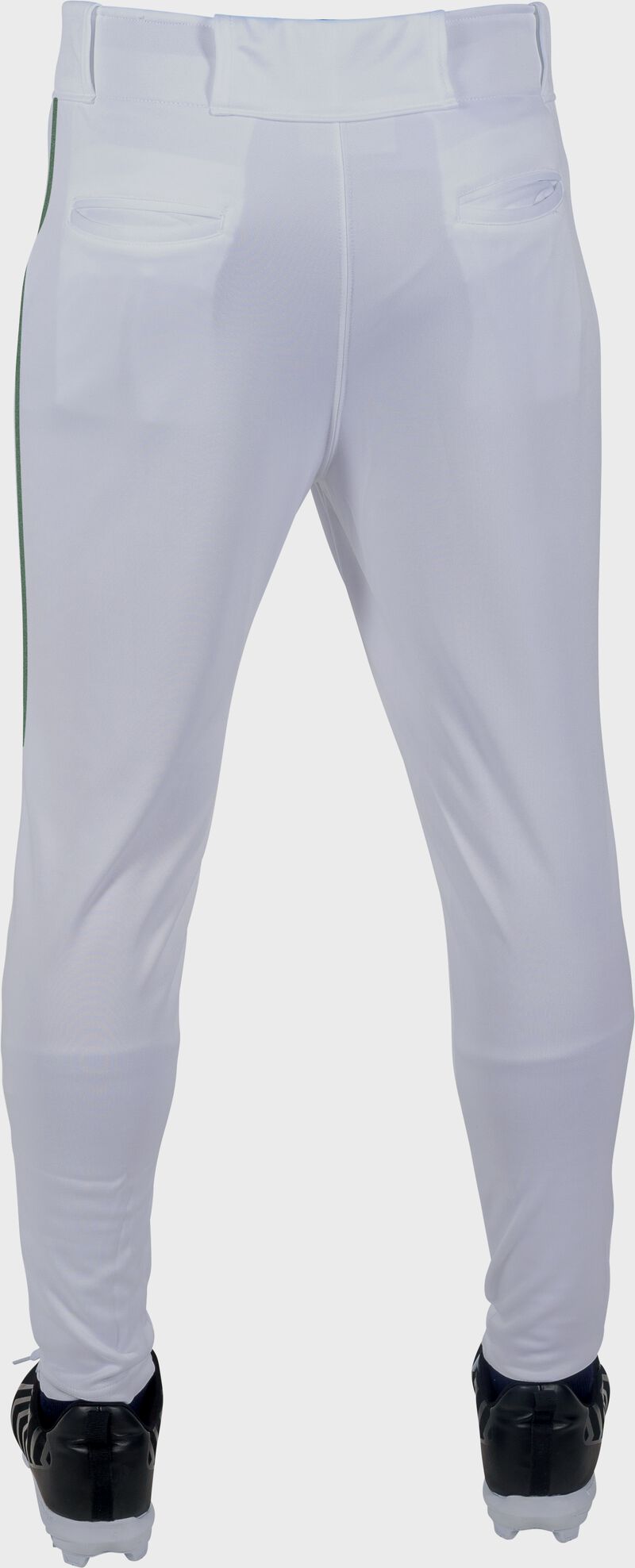 Rawlings Launch Jogger Fit Piped Baseball Pants, Youth L, White/Dark Green