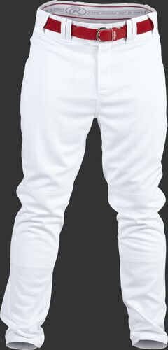 Front of Rawlings White Youth Semi-Relaxed Piped Pant - SKU #YPRO150-BG-88