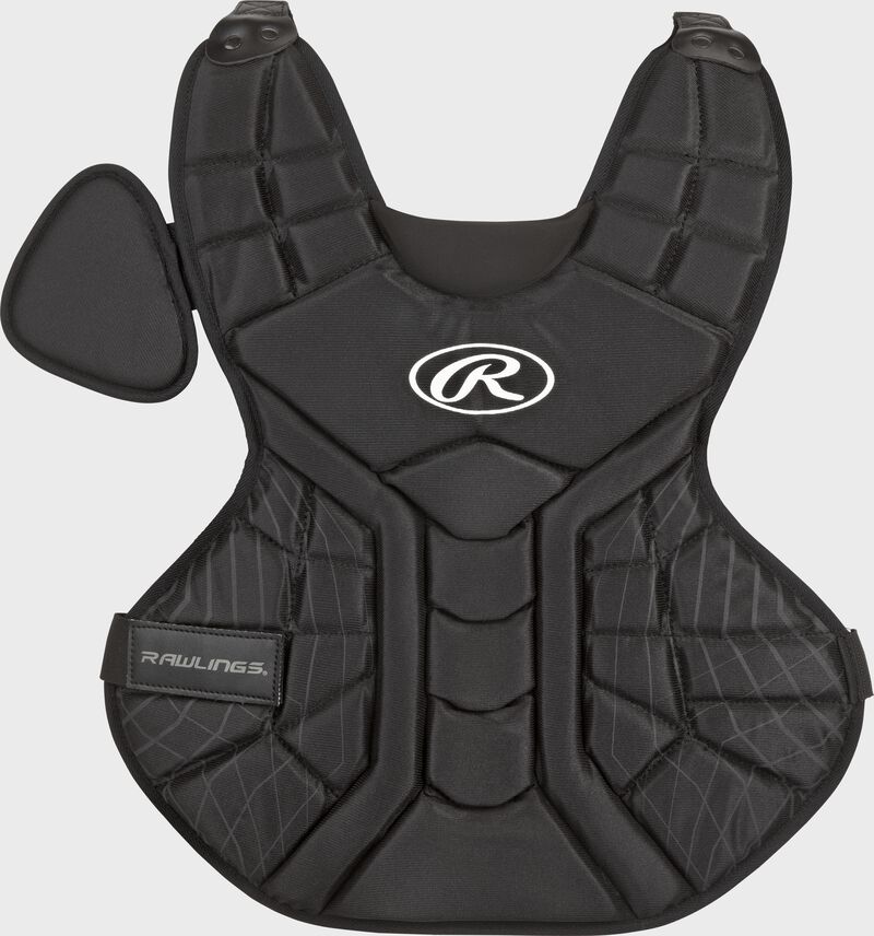 A black ACACPPL-B Players Series adult 16-inch chest protector