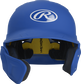 Front view of Mach Left Handed Batting Helmet with EXT Flap | 1-Tone, Royal image number null