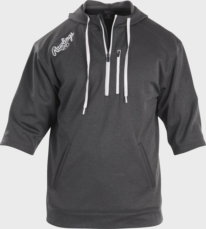Front of Rawlings Dark Shadow Adult Half Sleeve Hoodie with Zipper - SKU #RHTYO-DSW
