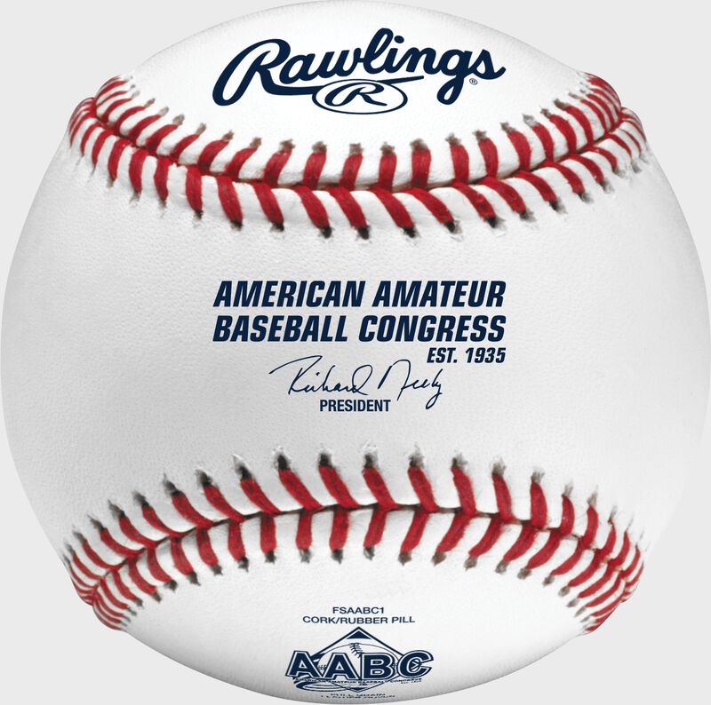 A Rawlings American Amateur Baseball Congrees flat seam baseball - SKU: FSAABC1