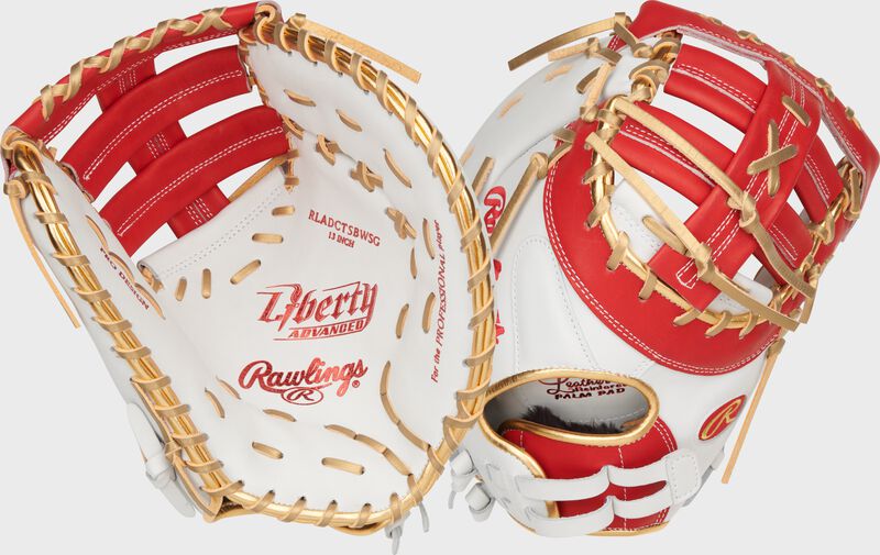 Liberty Advanced Color Series 13 in 1st Base Mitt, White/Scarlet, Right