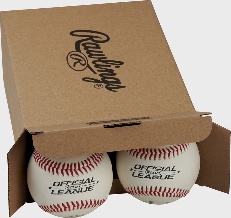 6 Official League ROLB1 baseballs inside a Rawlings box - SKU: RSGROLB1PK6