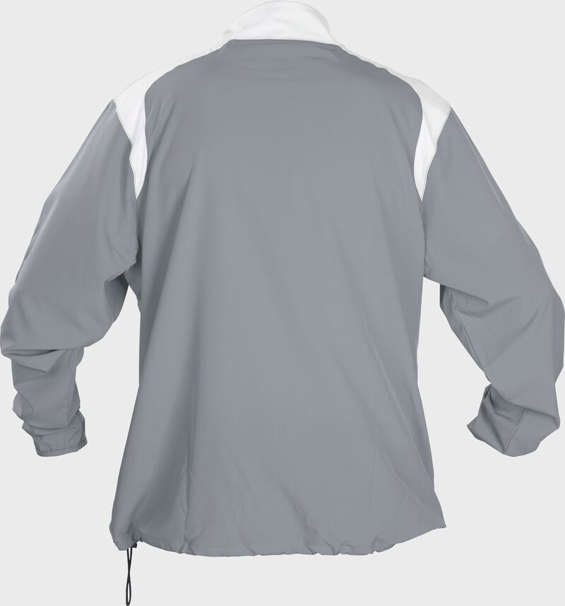 Back of Rawlings Gray Adult Long Sleeve Quarter-Zip Jacket - SKU #FORCEJ-B-88