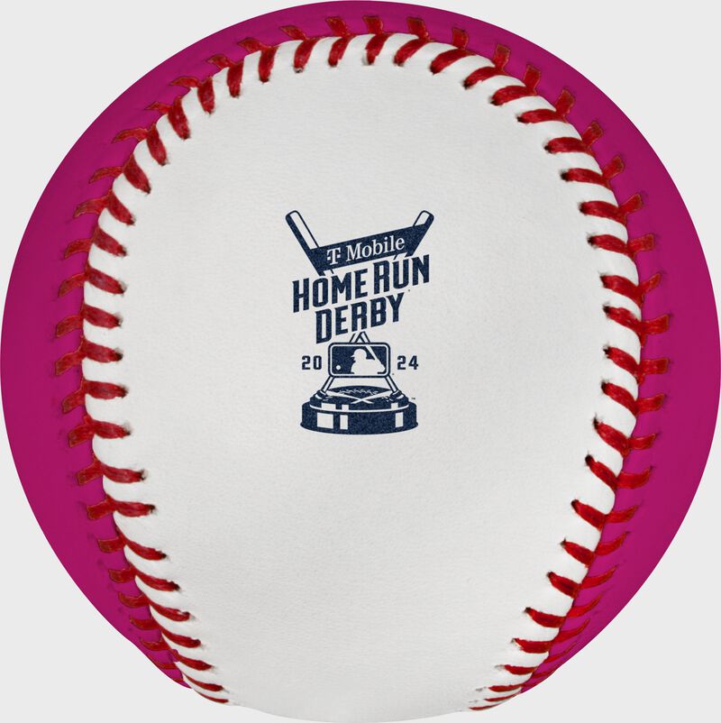 2024 Home Run Derby logo on a white/pink Money Baseball