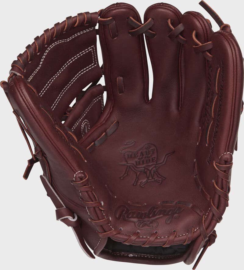 PRO205-9SHFS 11.75-inch Heart of the Hide infield/pitcher's glove with a dark sherry palm and maroon laces