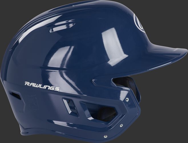 Right side of a navy MCH01A Rawlings high school Mach helmet
