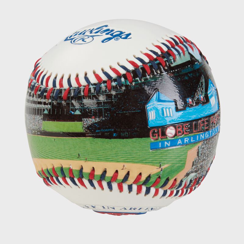 Stadium picture of a Texas Rangers stadium baseball