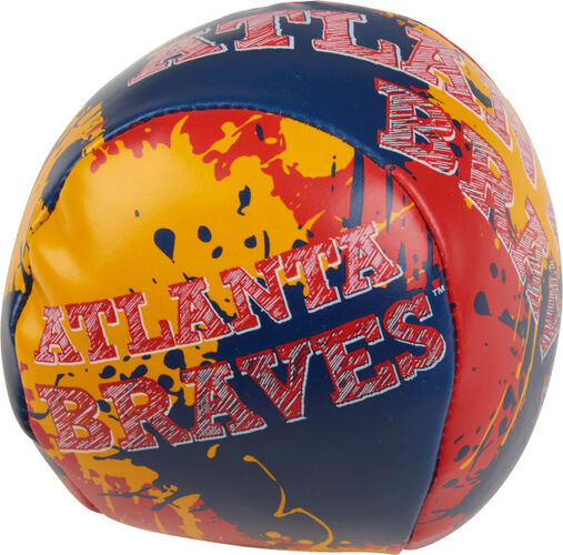 Top of Rawlings Atlanta Braves Quick Toss 4'' Softee Baseball With Team Name On Front In Team Colors SKU #01320005112