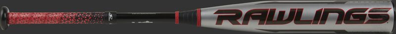 A silver/black/red 2021 USA -10 Quatro Pro bat with a black Rawlings logo on the barrel - SKU: US1Q10