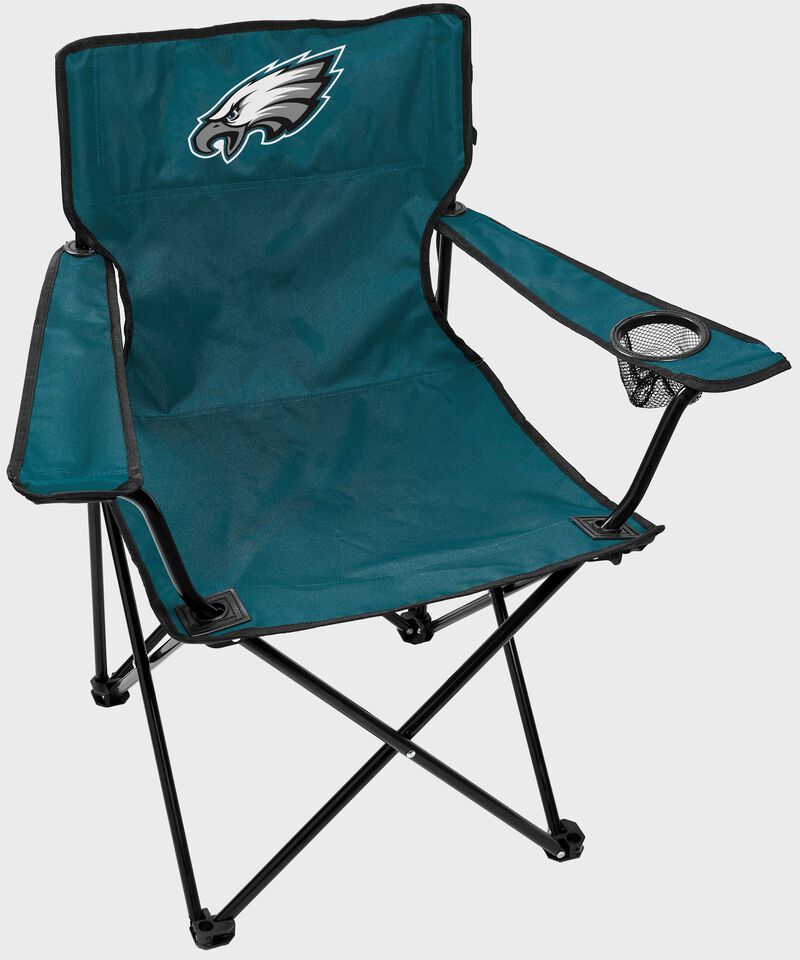 A Philadelphia Eagles gameday elite quad chair with the team logo on the back