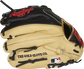Pinky back view of black and camel 2021 11.5-inch Heart of the Hide R2G infield glove | ContoUR Fit image number null