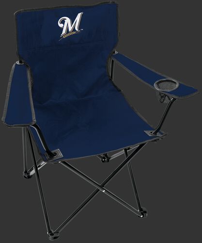 Front of Rawlings Navy Blue MLB Milwaukee Brewers Gameday Elite Chair With Team Logo SKU #06110006111