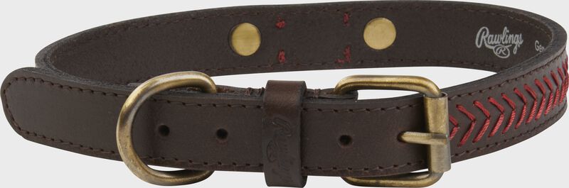Rawlings Baseball Stitch Leather Dog Collar