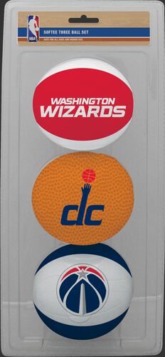 Rawlings Red, Brown, and White NBA Washington Wizards Three-Point Softee Basketball Set With Team Logo SKU #03524207114