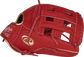 Web back view of scarlet red Gameday 57 Series Joey Gallo Heart of the Hide glove image number null