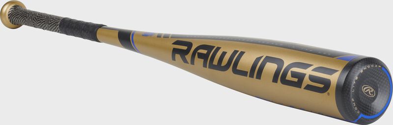 UT9V10 Rawlings Velo -10 gold baseball bat with black accents