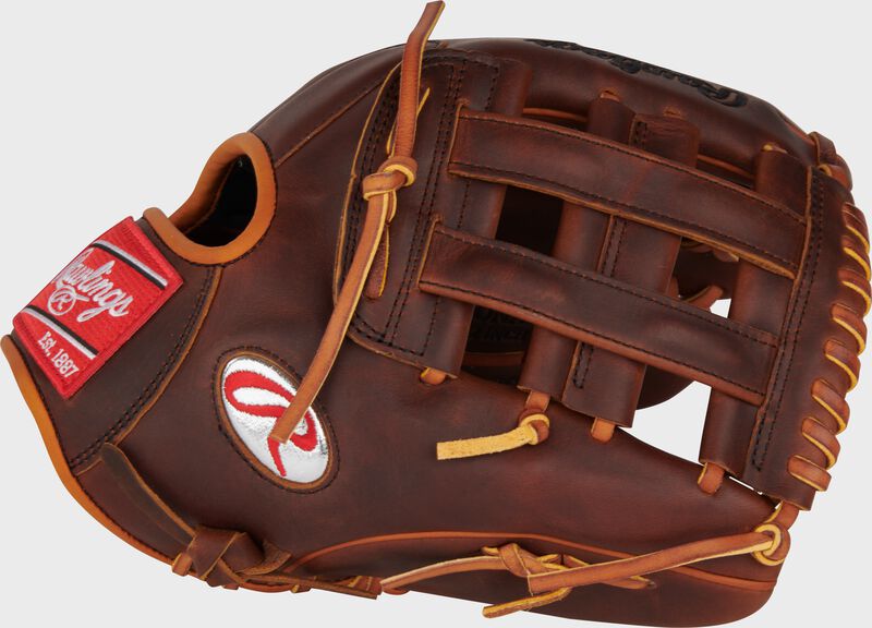 Thumb of a timberglaze Gameday 57 Series Nolan Arenado Heart of the Hide glove with a H-Web and Platinum Oval-R - SKU: PRONA28P