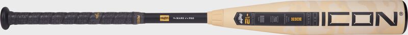 Side image of a Rawlings Icon -12 USA Baseball bat with the Icon logo on the barrel