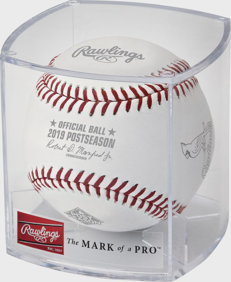 The NLCS19DL National League Championship Series dueling teams baseball in clear display cube