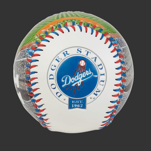 Los Angeles Dodgers team logo on a MLB stadium baseball
